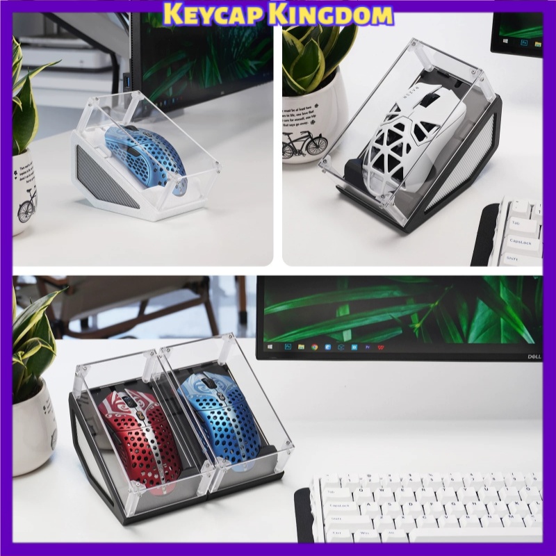 Gaming Accessories Pc Setup - ฝาครอบกันฝุ่นอะคริลิกใสแบบพิมพ์ 3 มิติ และแท่นวางโชว์เมาส์ อุปกรณ์เสริมสำหรับเมาส์เกมมิ่ง ตกแต่งโต๊ะทำงานสำหรับการตั้งค่าพีซี