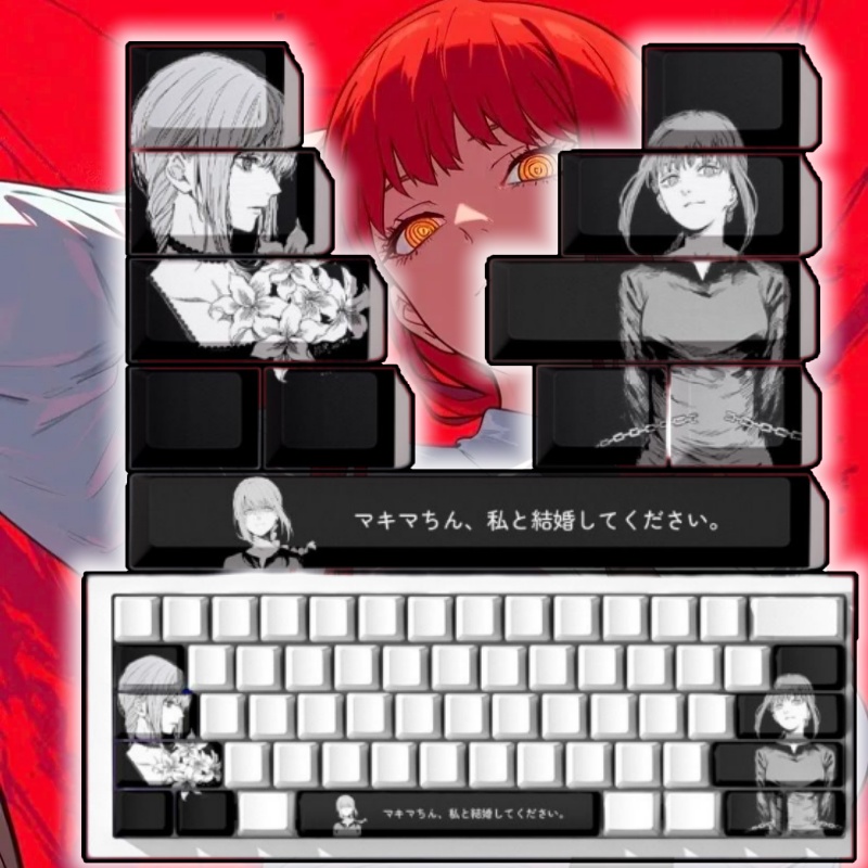 Gaming Accessories Men - คีย์แคปธีมอนิเมะ Chainsaw Man Makima คีย์บอร์ดแบบกลไก PBT