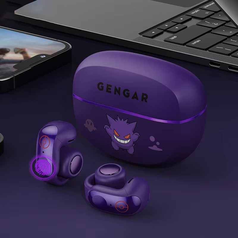 Gaming Accessories Girly - หูฟังบลูทูธไร้สายแบบหนีบลายการ์ตูนเจนการ์ใหม่ ปี 2025 สวมใส่สบายสำหรับเล่นเกมและเล่นกีฬา เหมาะเป็นของขวัญสำหรับเด็กชายและเด็กหญิง
