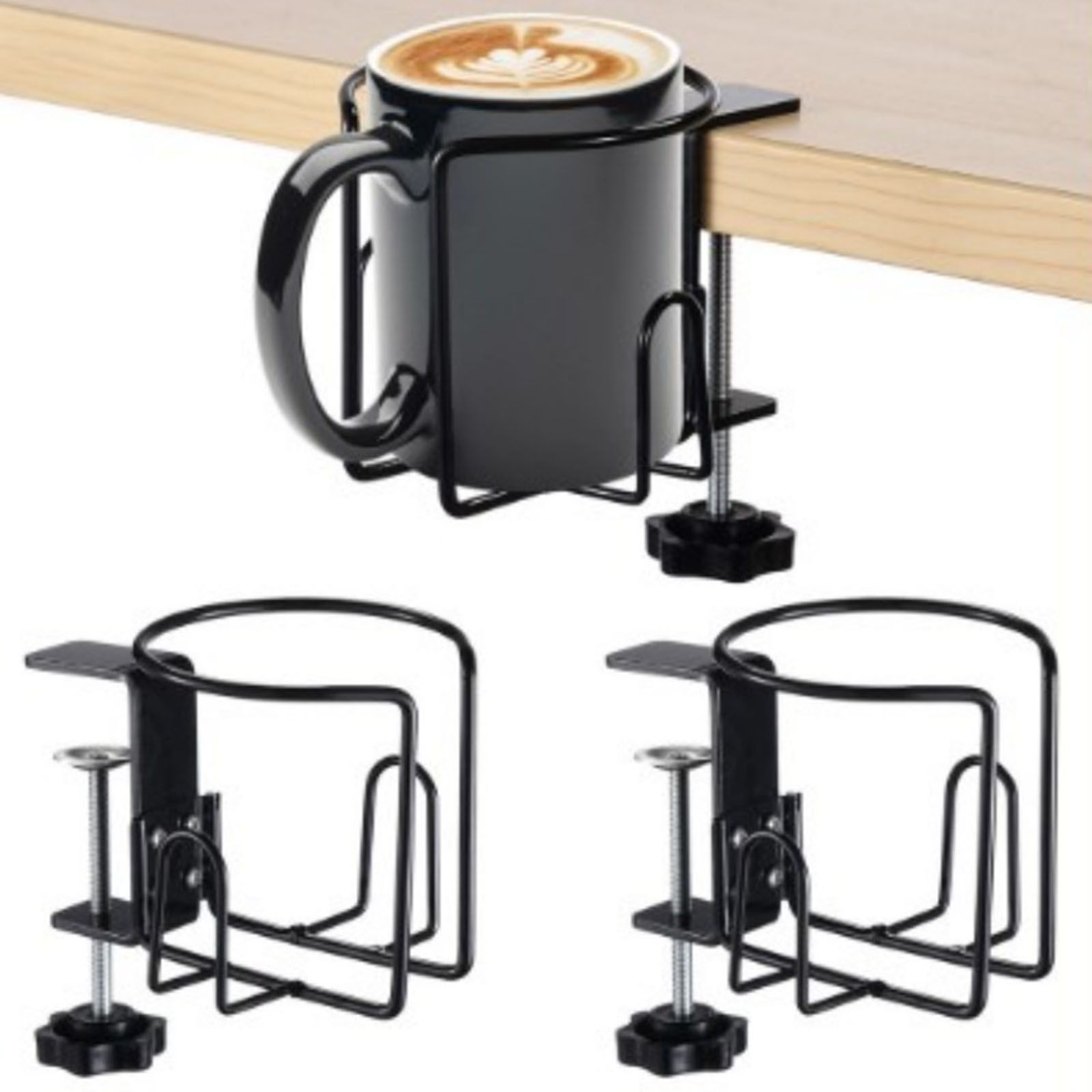 Gaming Accessories Organizer - ที่วางแก้วบนโต๊ะ อุปกรณ์เสริมสำหรับโต๊ะเล่นเกม ที่วางขวดน้ำกันหก ที่เก็บขวดน้ำแบบหนีบบนโต๊ะ ที่วางแก้วบนโต๊ะทำงาน