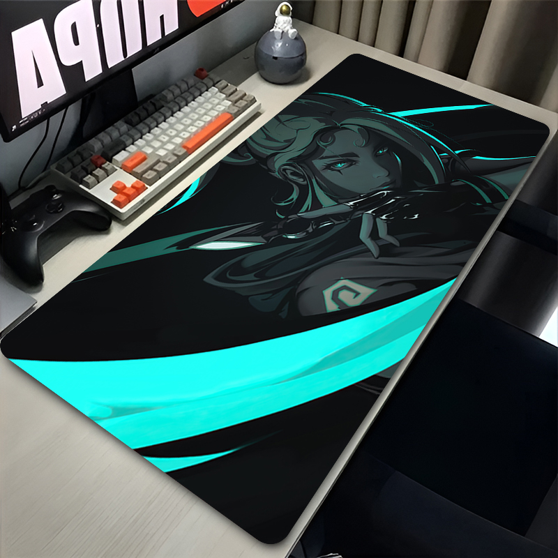 Gaming Accessories Desktop - แผ่นรองเมาส์เกม Valorant Jett XXL อุปกรณ์เสริมสำหรับเล่นเกมสำนักงาน แผ่นรองคีย์บอร์ดสำหรับเกมเมอร์