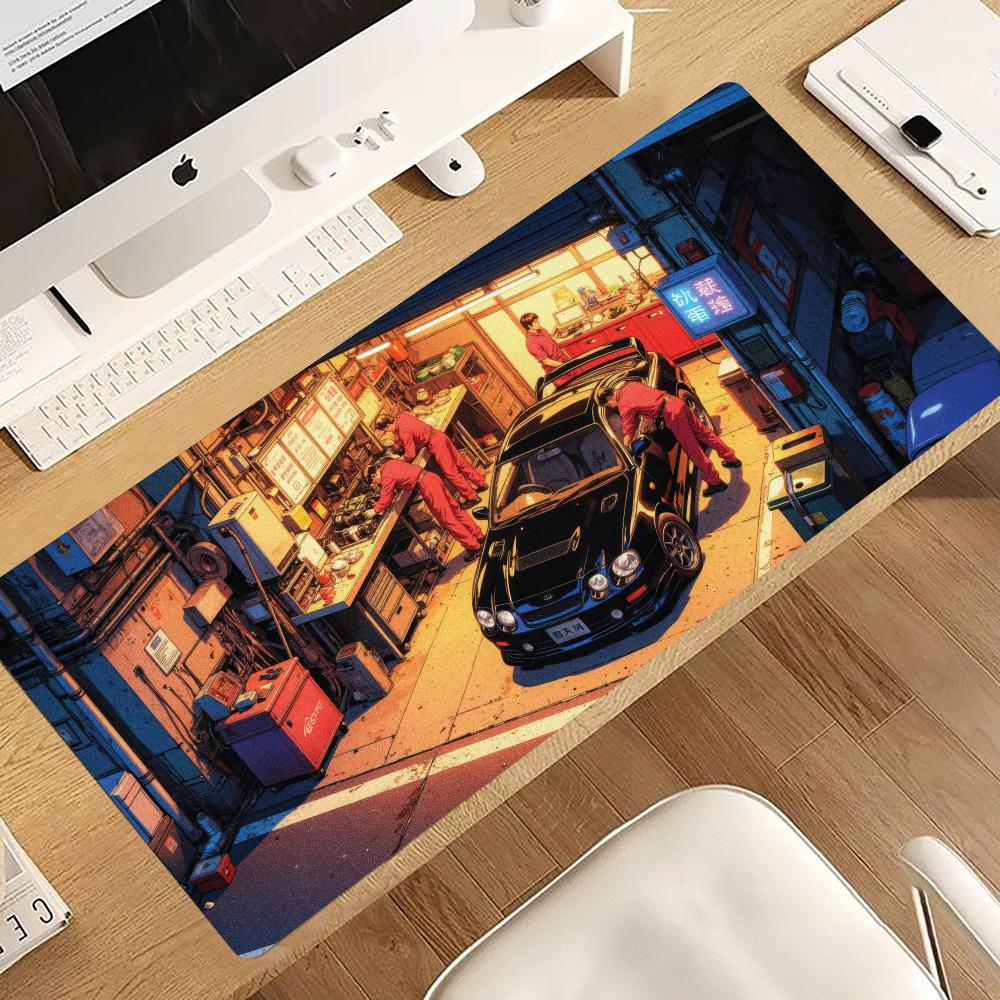 Gaming Accessories Shop - แผ่นรองเมาส์ลายรถแข่งสไตล์เรโทร แผ่นรองเมาส์สำหรับเล่นเกมคอมพิวเตอร์ อุปกรณ์ตกแต่งโต๊ะทำงาน แผ่นรองโต๊ะแล็ปท็อป พรมตกแต่งสำนักงาน แผ่นรองเมาส์ขนาดใหญ่