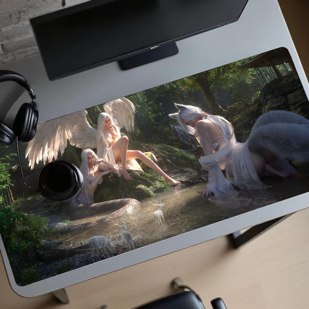 แผ่นรองเมาส์ลายสาวน้อยในป่า แผ - Gaming Accessories Pc Setup บทวิจารณ์และราคา