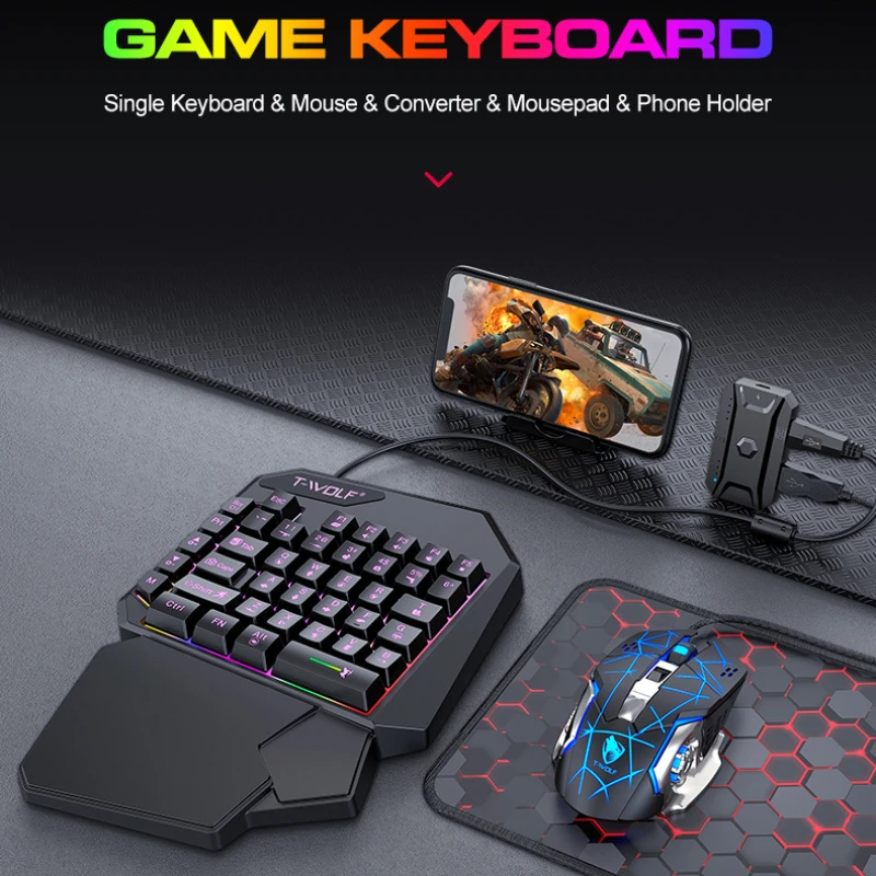 คีย์บอร์ดมือเดียว TF900 T-WOLF - Gaming Accessories Bundle บทวิจารณ์และราคา
