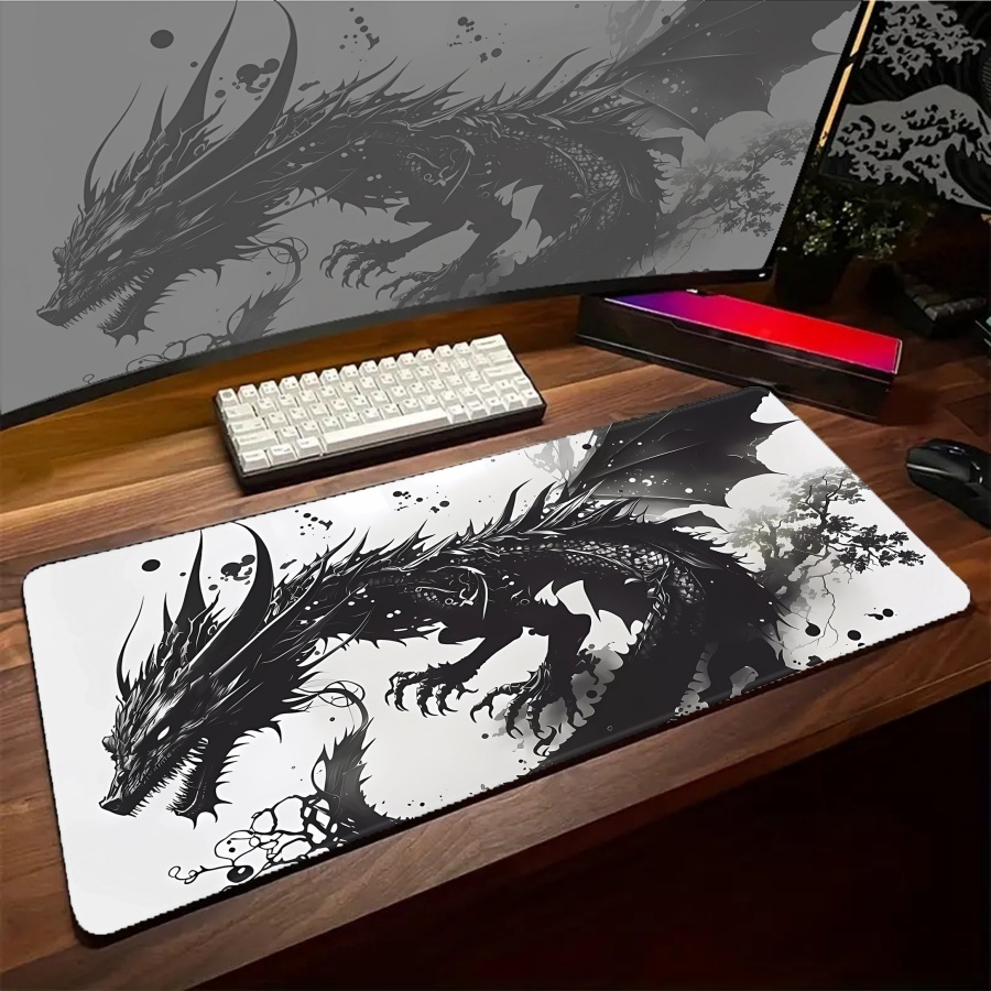 แผ่นรองเมาส์ขนาดใหญ่ลายมังกรน่ - Gaming Accessories Pc Setup บทวิจารณ์และราคา