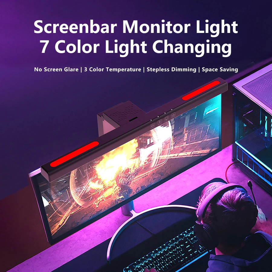 USB Stepless Dimming หน้าจอแขว - Gaming Accessories Led บทวิจารณ์และราคา