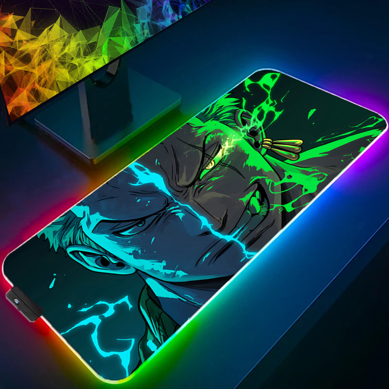 ONE PIECE Zoro Mouse Pad RGB อ - Gaming Accessories Led บทวิจารณ์และราคา