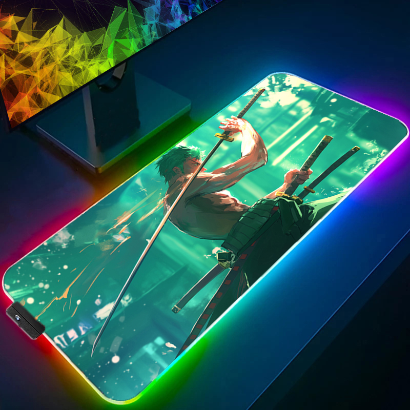 ONE PIECE Zoro Mouse Pad RGB อ - Gaming Accessories Led บทวิจารณ์และราคา