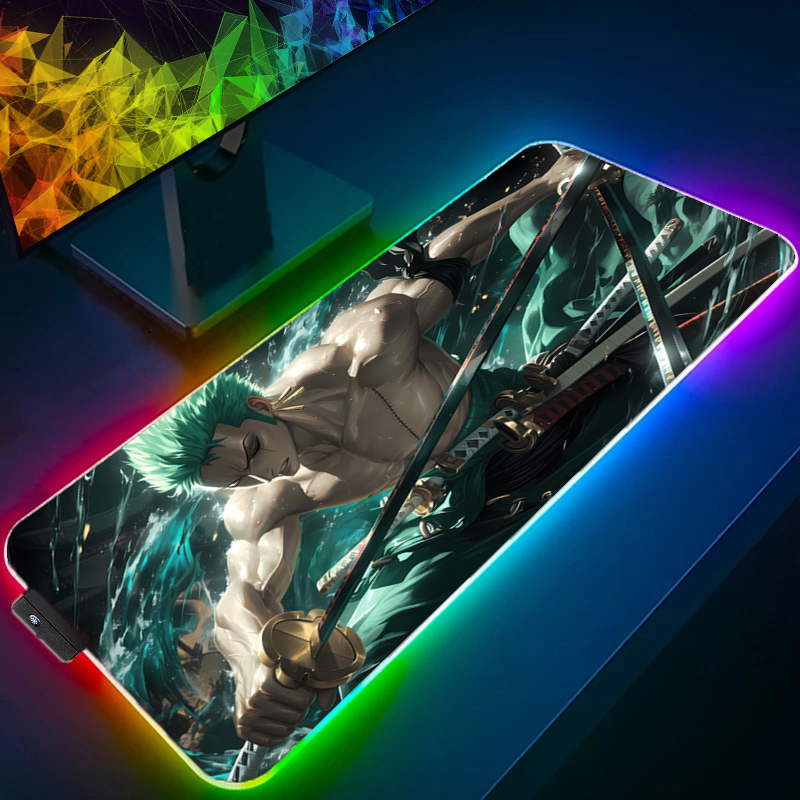 ONE PIECE Zoro Mouse Pad RGB อ - Gaming Accessories Led บทวิจารณ์และราคา